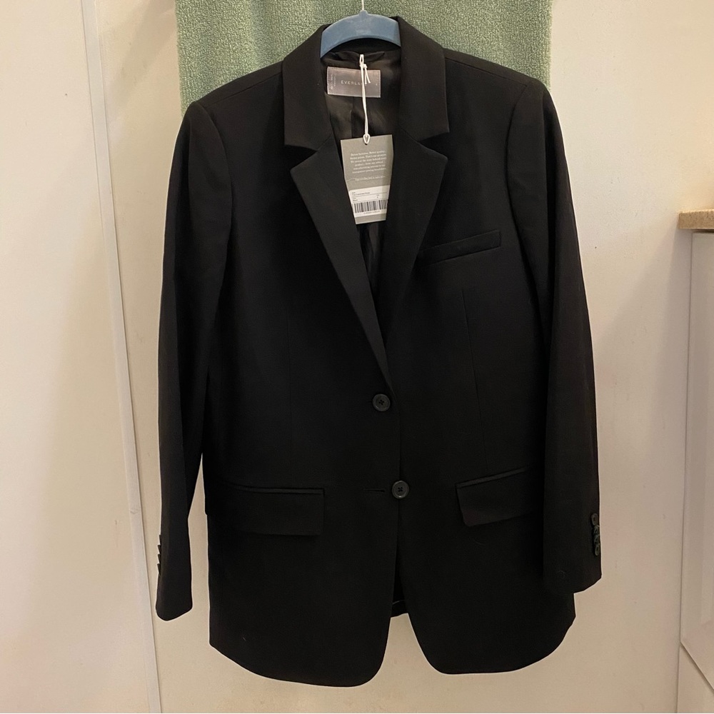 Everlane The Oversized Blazer Black Wool Size 4